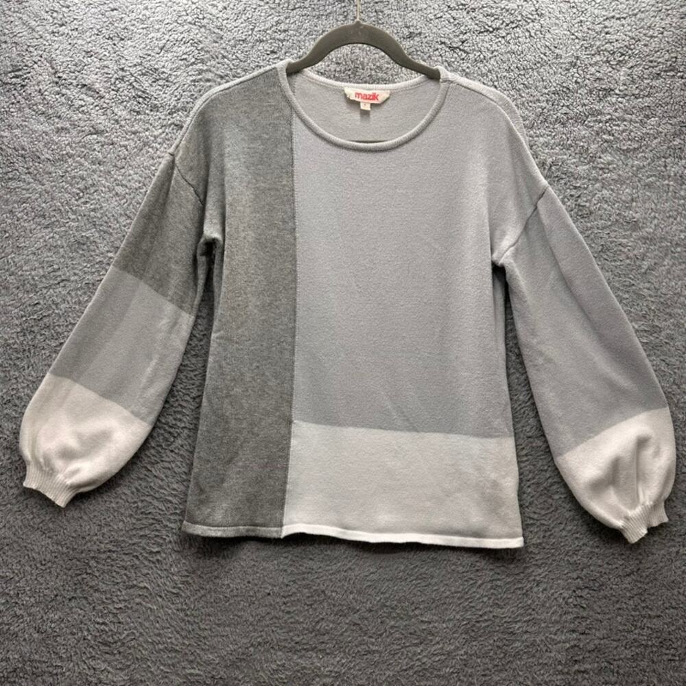 Mazik Women's Medium Sweater Modern Color Block Minimalist Soft Warm Comfortable